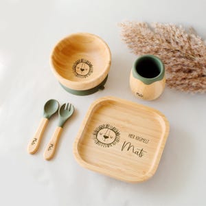 Babyteller, Kinderteller, Teller personalisiert, Holzteller Baby, Babyteller Saugnapf, Taufgeschenk, Geburt, Kindergeschirr