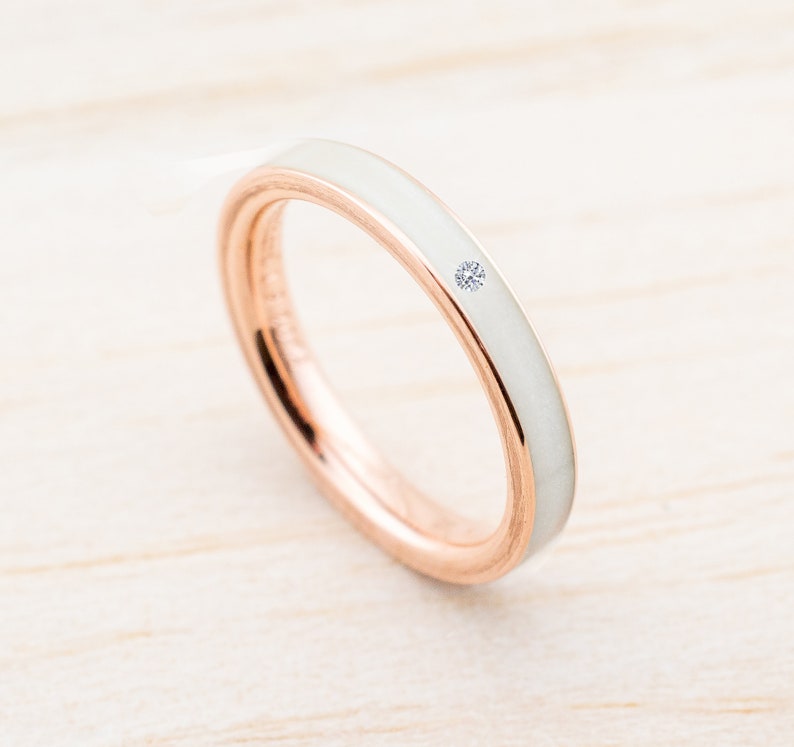 Thin Engagement Ring Ceramic Perlmutt Wedding Band Matching Etsy