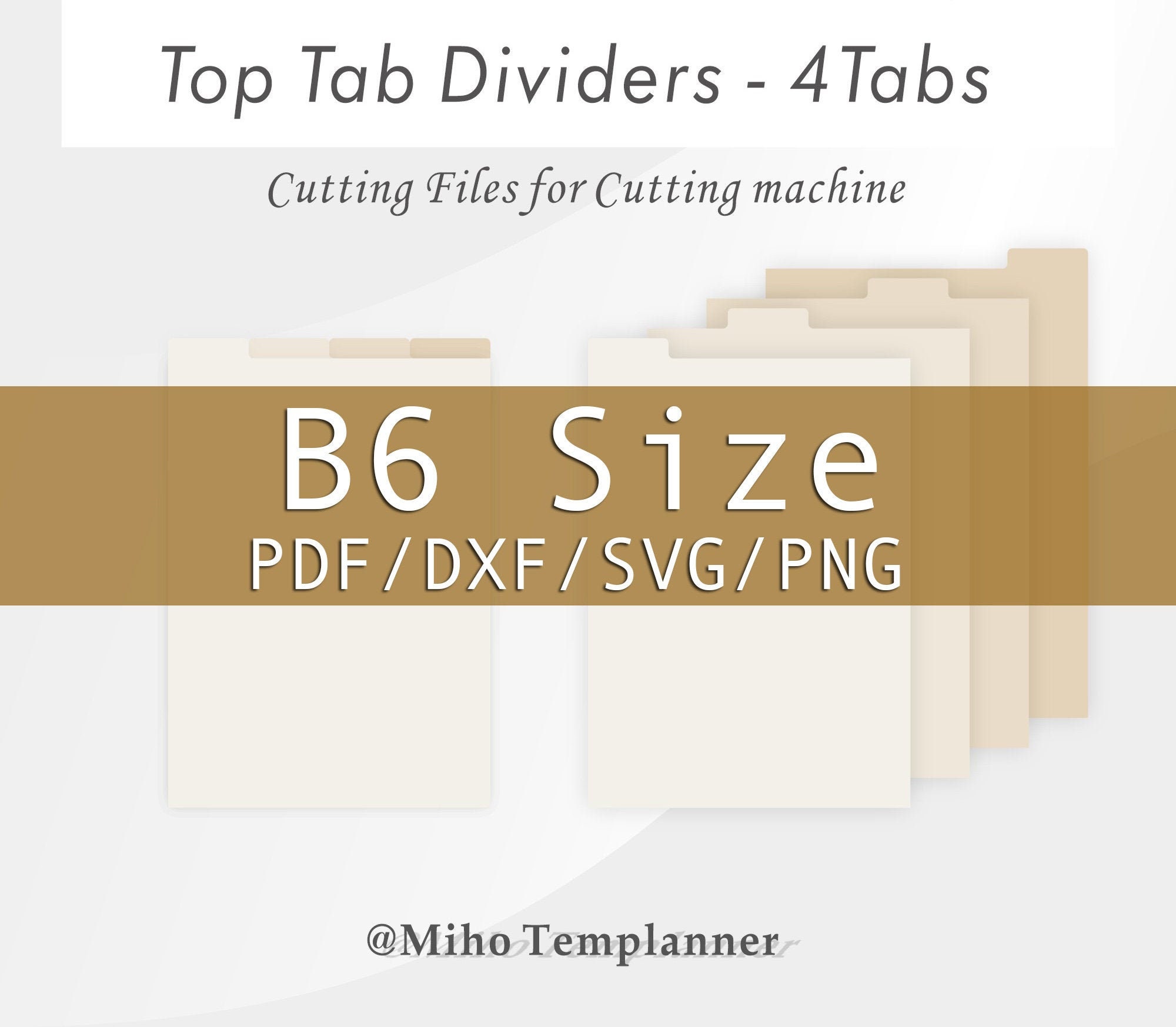 B6 Größe Tab Teiler 4 Top Tabs Teiler für digitale Vorlage Etsy