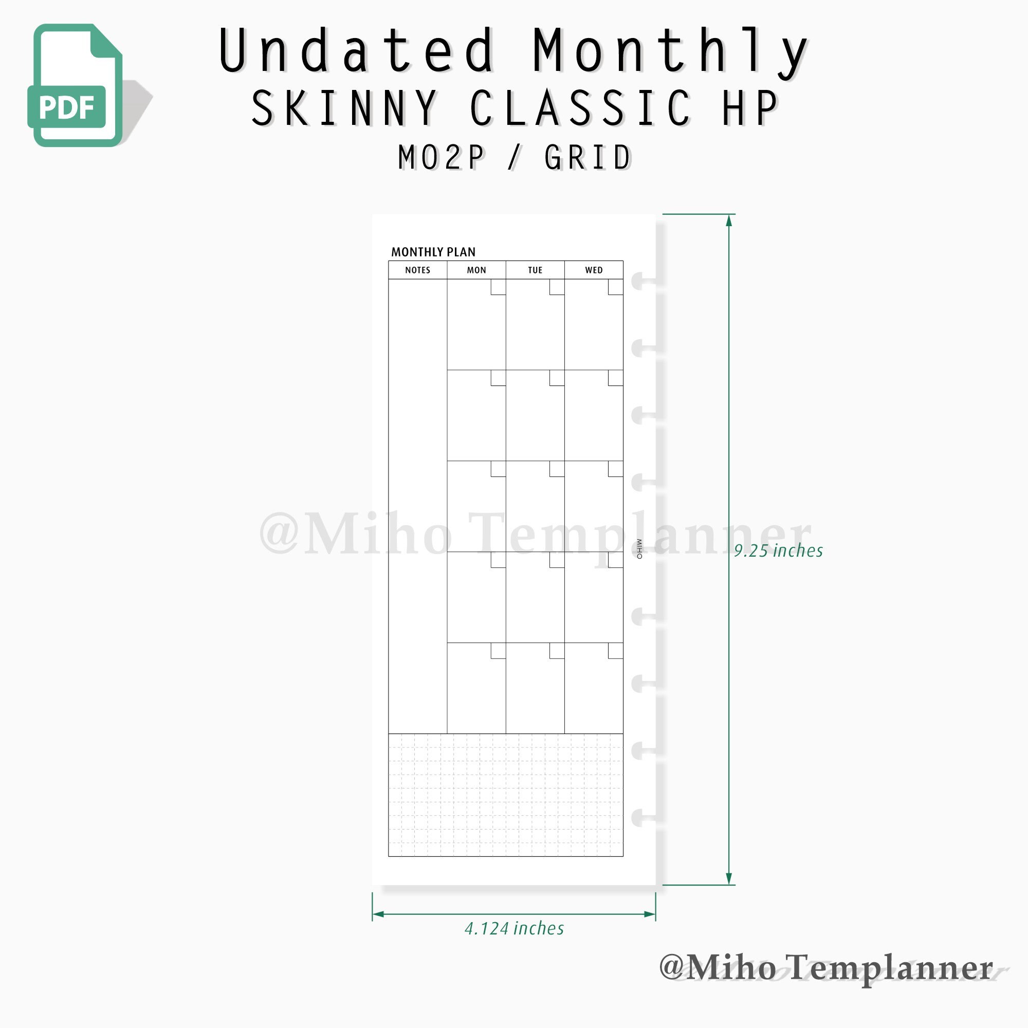 Skinny Classic Happy Planner Inserts / Monthly Undated | Etsy