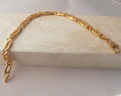 Jahrgang 14K solide Gelbgold ausgefallene Kettenarmband 8,5"- perfektes Geschenk - Jubiläum - Geburtstag - Ostern - Weihnachten