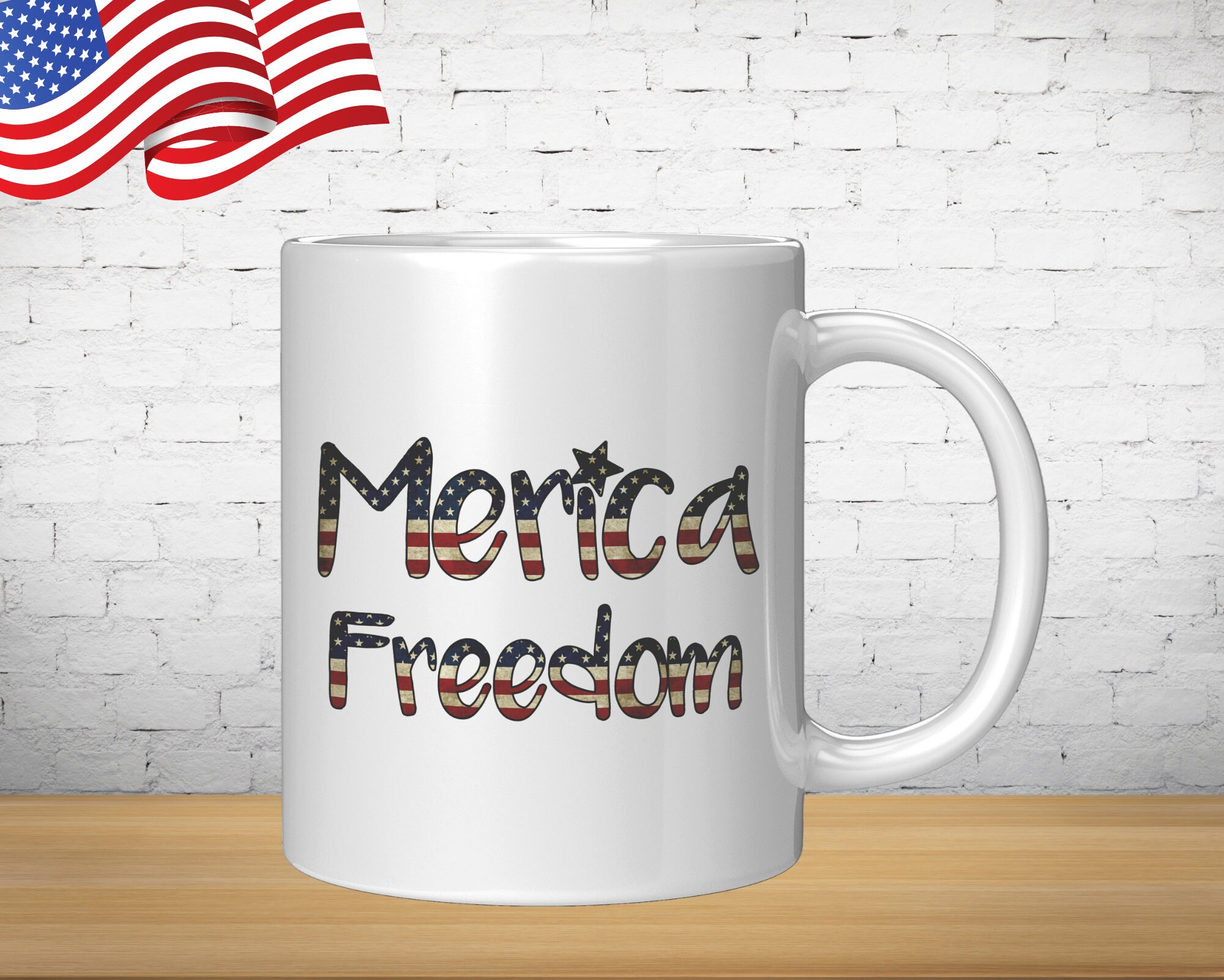 Freedom mug US Flag Mug Independence Day Mug USA American Etsy