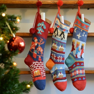 Personalized Christmas Stocking Hand Knit image 2
