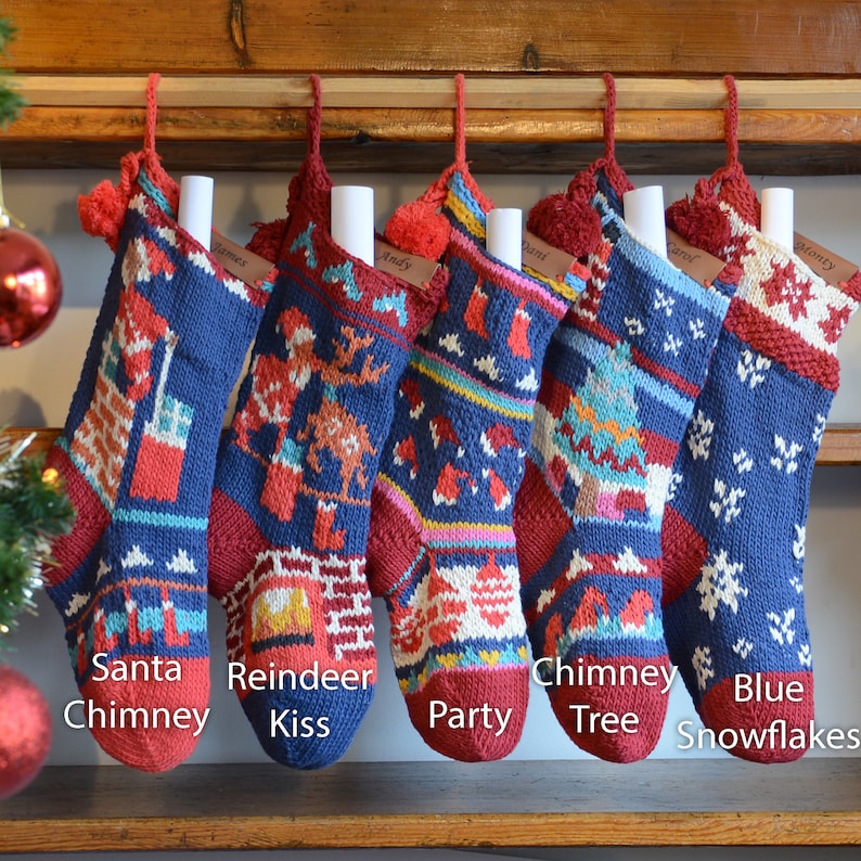 Short Christmas Stocking Hand Knit 画像 6