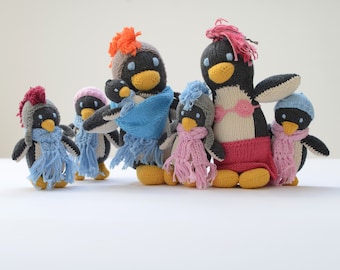Hand Knitted Penguin Soft Toys in Organic Cotton