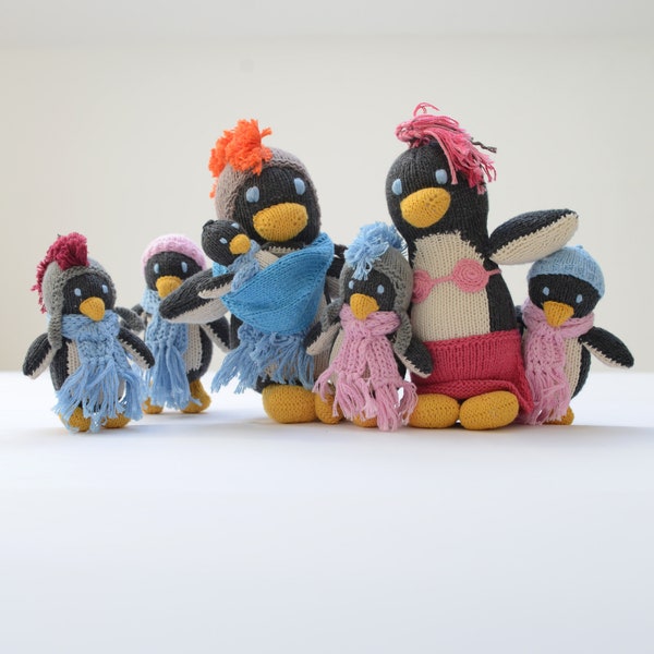 Hand Knitted Penguin Soft Toys in Organic Cotton