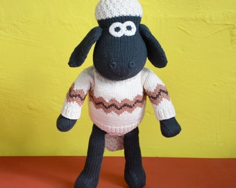 Shaun the Sheep Soft Toy - Hand Knitted