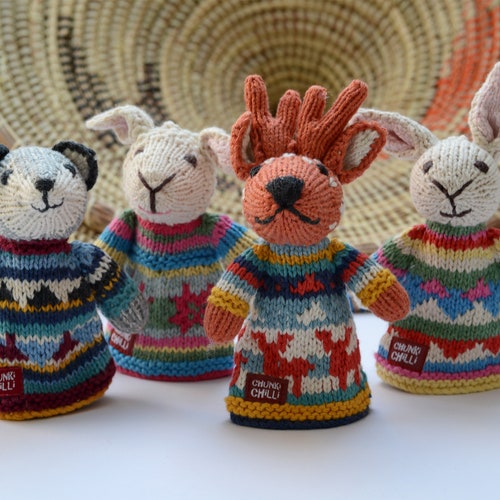 Hand Knitted Puppets in Organic Cotton - Etsy