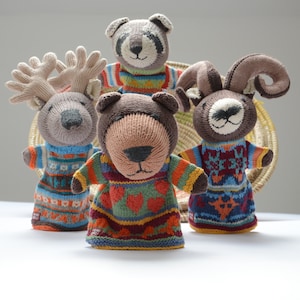 Hand Knitted Hand Puppets in Organic Cotton