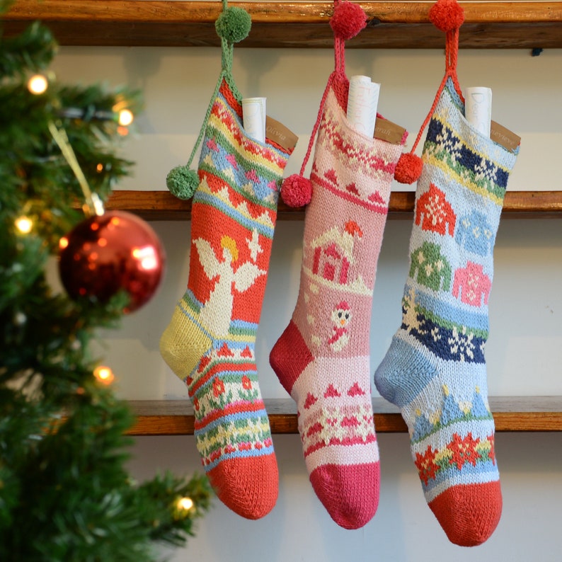 Personalized Christmas Stocking Hand Knit image 3