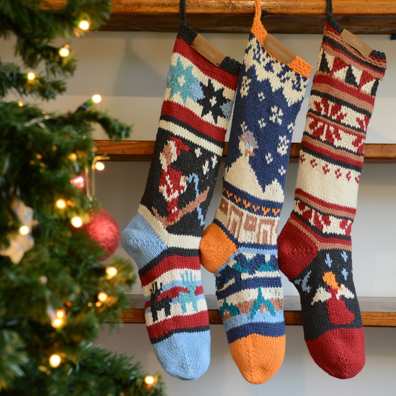 Christmas Stocking Hand Knit and Personalized image 3