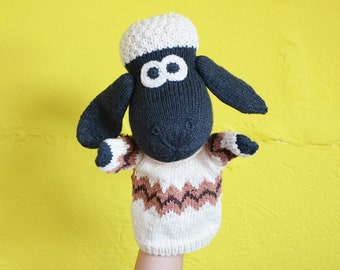 Shaun the Sheep Hand Puppet - Hand Knitted