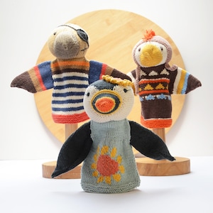 Handmade Bird Hand Puppets - Puffin and Eagle