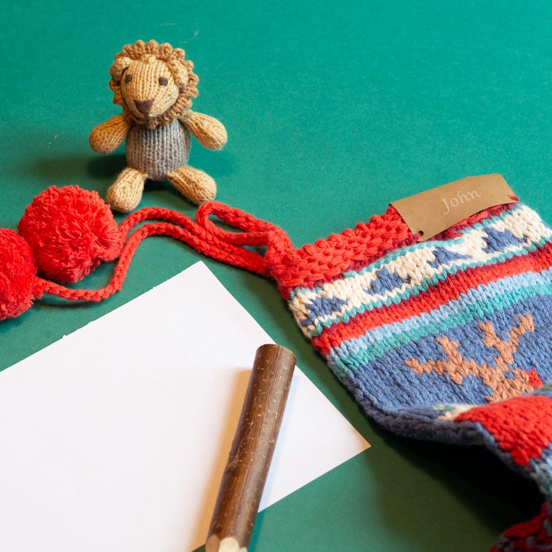 Personalized Christmas Stocking Hand Knit image 6