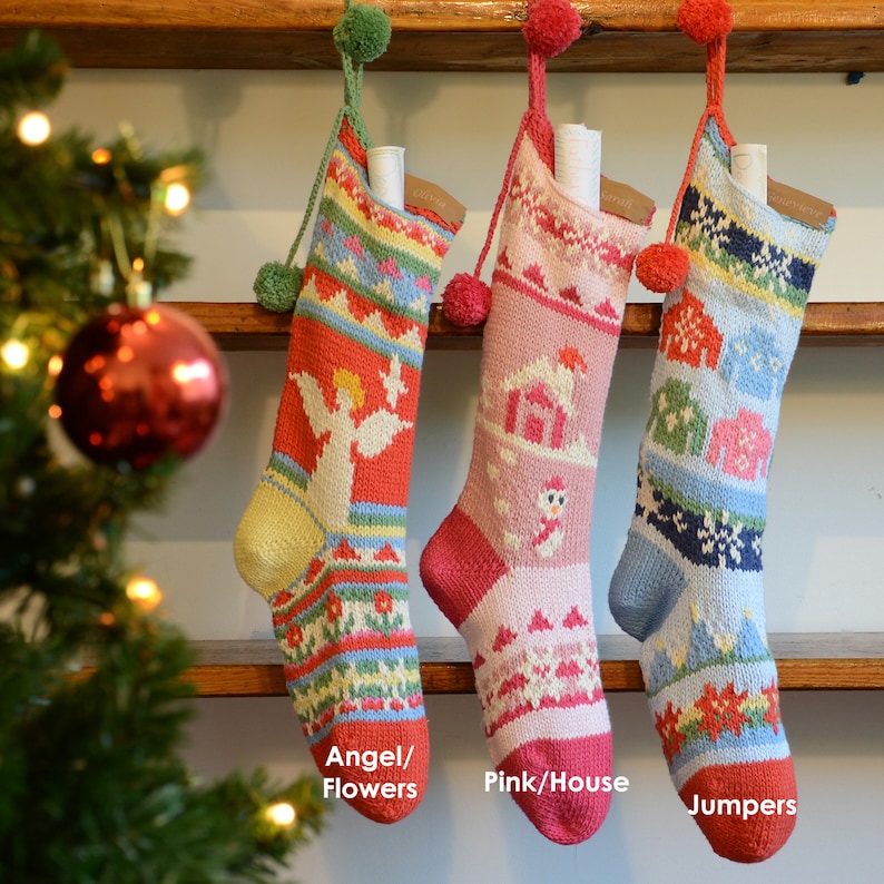 Personalized Christmas Stocking Hand Knit image 9