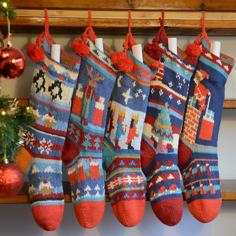Personalized Christmas Stocking Hand Knit image 1
