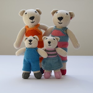 Hand Knitted Polar Bear Soft Toys in Organic Cotton image 1