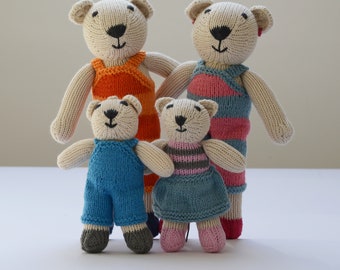 Hand Knitted Polar Bear Soft Toys in Organic Cotton