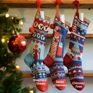 Personalized Christmas Stocking Hand Knit image 7