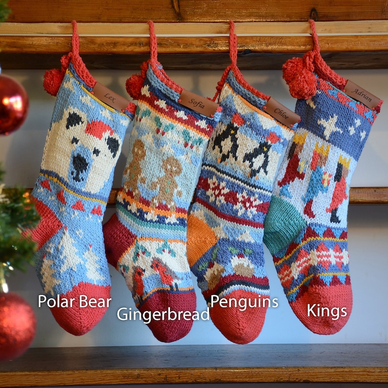 Short Christmas Stocking Hand Knit image 8