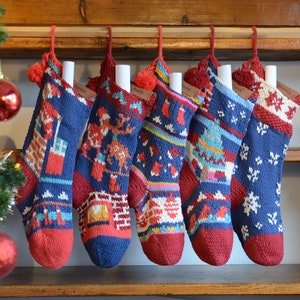 Short Christmas Stocking Hand Knit 画像 2