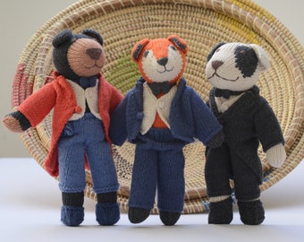 Hand Knitted Animal in Changeable Suit