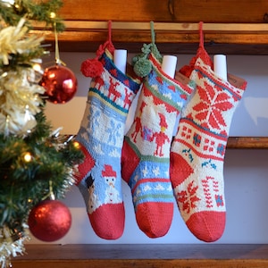 Short Christmas Stocking Hand Knit 画像 3