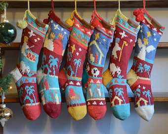 Handknit Christmas Stockings Inspired by the Nativity