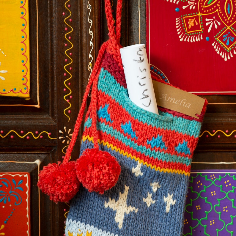 Personalized Christmas Stocking Hand Knit image 5