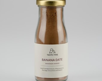 Bananen Kakao BANANA DATE | Bio Kakao ohne Zucker | vegan | Dattel- Bananenpulver | Heiße Schokolade & Geschenkidee