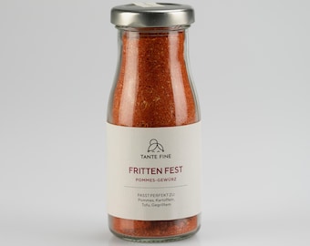 Bio Pommesgewürz FRITTEN FEST | Würzige Gewürzmischung für Pommes, Kartoffelspalten, Ofenkartoffeln & Grillgemüse | Vegan | natürlich