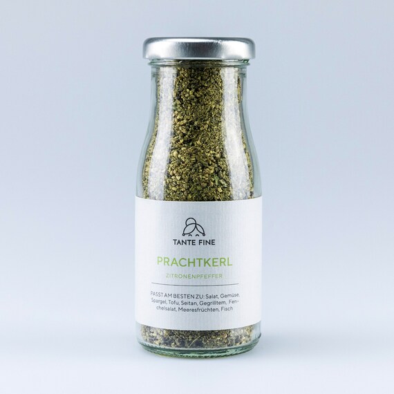 Zitronenpfeffer Bio | Aromatische Gewürzmischung mit Zitrus & Pfeffer | PRACHTKERL für Gegrilltes, Tofu, Gemüse, Salate