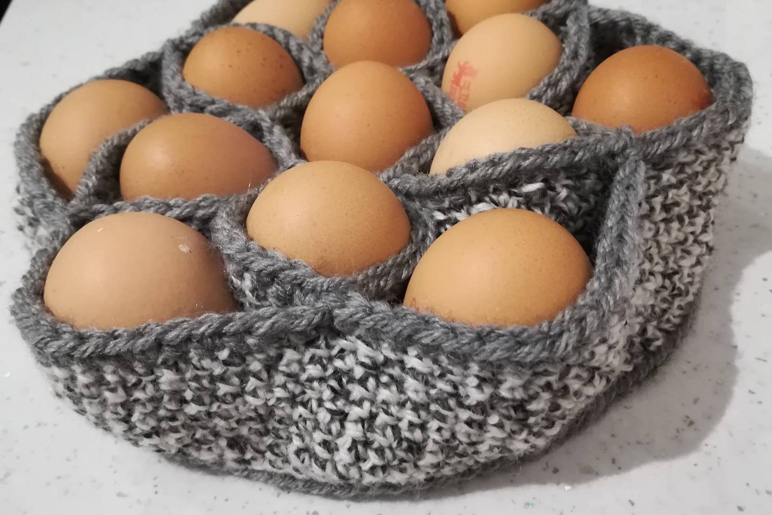 Bakers Dozen Egg Basket Crochet Egg Holder Kitchen Storage Etsy UK