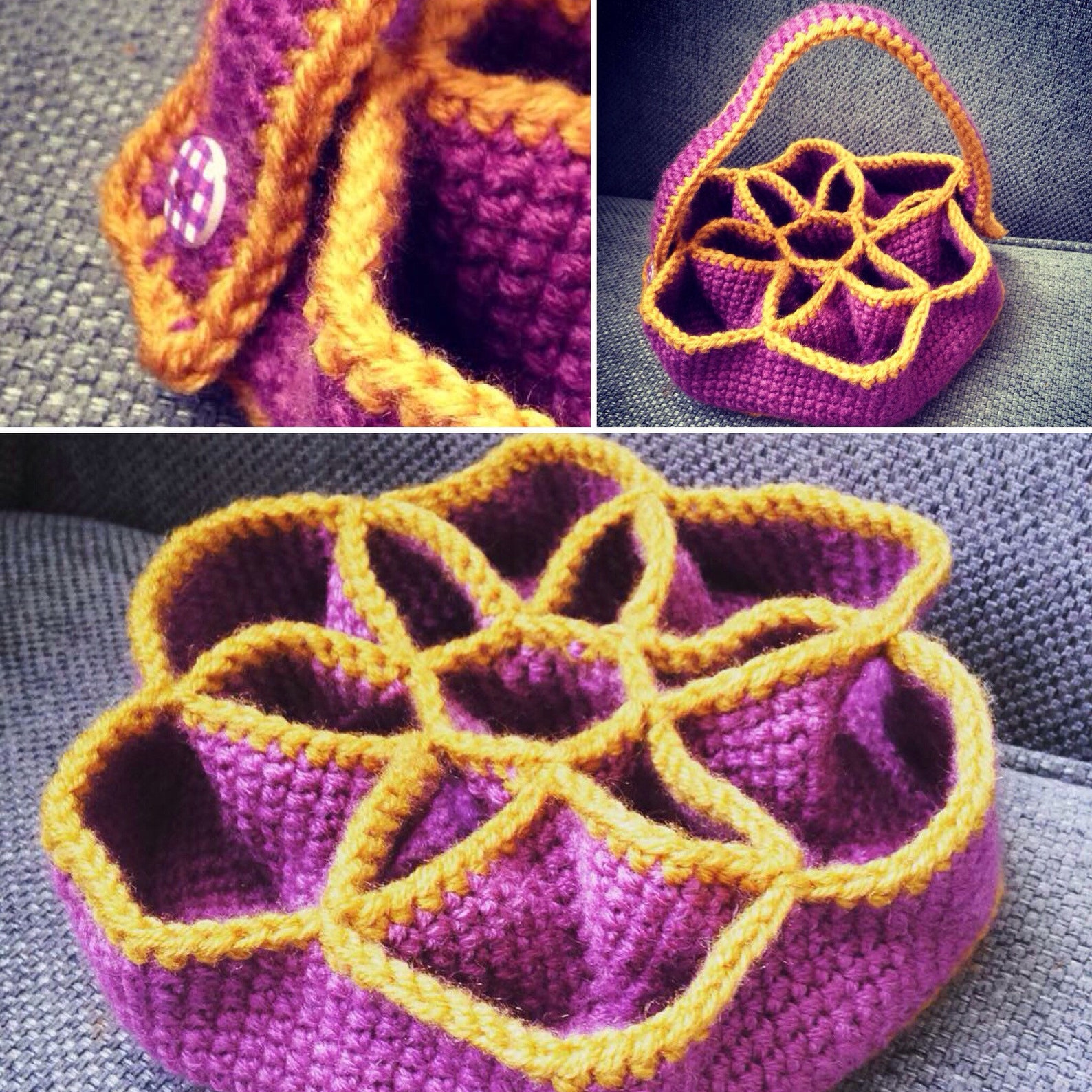 Bakers Dozen Egg Basket Crochet Egg Holder Kitchen Storage Etsy