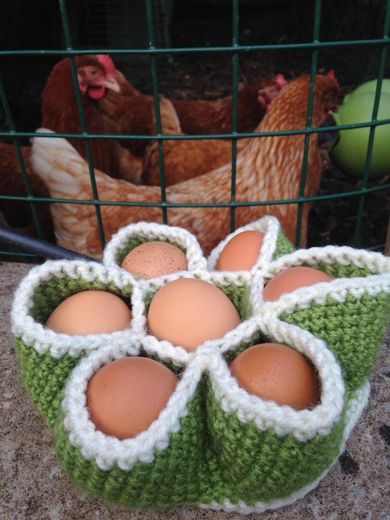 Bakers Dozen Egg Basket Crochet Egg Holder Kitchen Storage Etsy UK