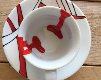Space! Hand painted espresso cup