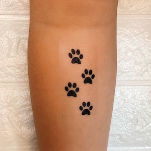 Paw Print Temporary Tattoos | Dog, Cat, Pet Tattoo | Set of 2