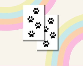 Paw Print Temporary Tattoos | Dog, Cat, Pet Tattoo | Set of 2