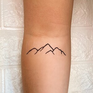 Mountain Range Temporary Tattoos Nature Tattoo Hiking Tattoo Set of 2 image 2