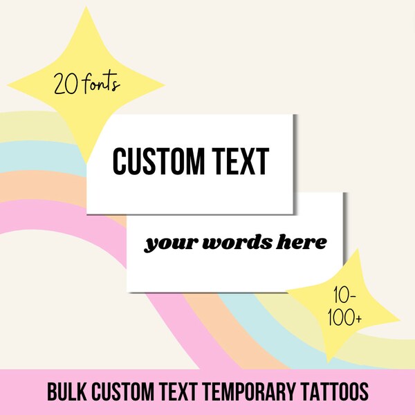 Custom Tattoo Temporary Bulk Etsy