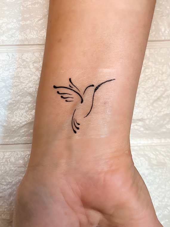 Realistic Hummingbird Flower Arm Temporary Tattoos For Women Adult Spartan  Feather Henna Fake Tattoo Sticker 3d Waterproof Tatoo - Temporary Tattoos -  AliExpress