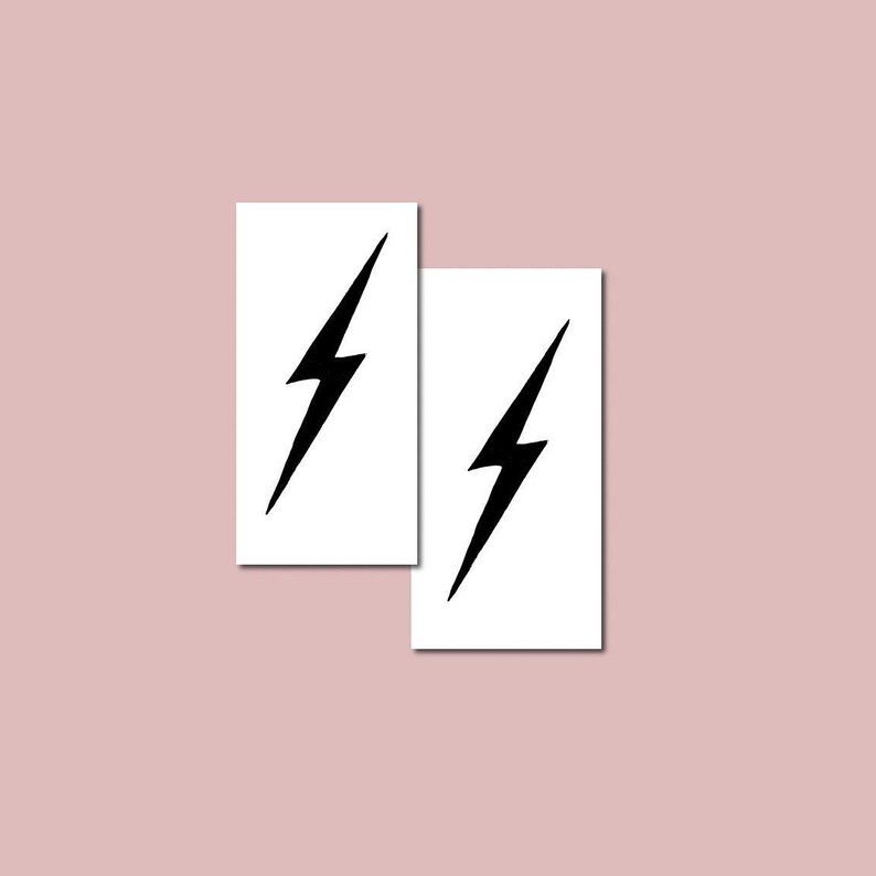Lightning Bolt Temporary Tattoos Electricity Tattoo Set of | Etsy