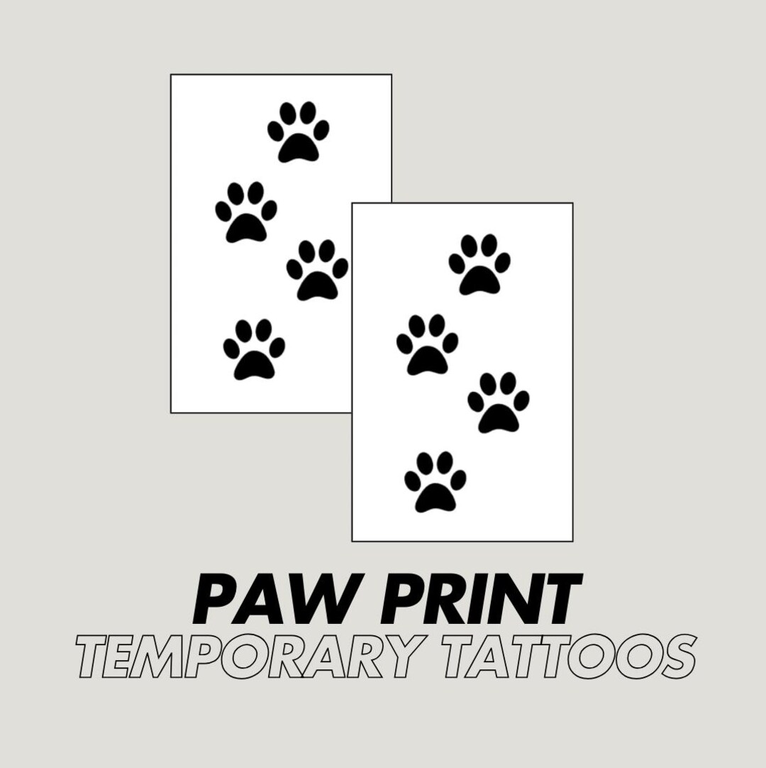 Paw Print Temporary Tattoos Dog, Cat, Pet Tattoo Set of 2 - Etsy Canada