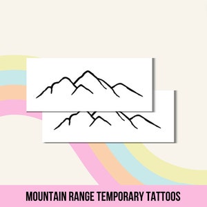 Mountain Range Temporary Tattoos | Nature Tattoo | Hiking Tattoo | Set of 2