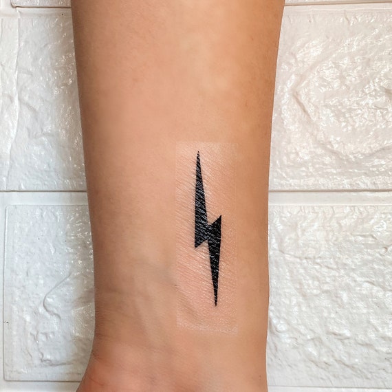 1pc Black Abstract Cracked Lightning Pattern Temporary Tattoo Sticker For  Arm, Wrist, Chest, Back | SHEIN USA