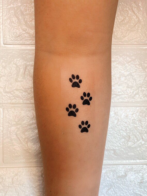 Tatouages Temporaires Dimpression De Patte Chien Chat Etsy