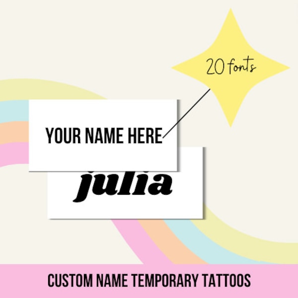 Custom Name Tattoos | Custom Quote, Words, Hashtag, Names Temporary Tattoo