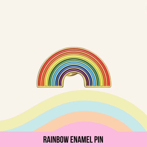 Rainbow Enamel Pin | Lapel Pin | Pin with Butterfly Clutch