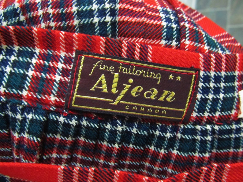 50\u2019s Nicholas Ungar Red Tartan Wool Pleated Skirt suit Aljean Sz 4-6
