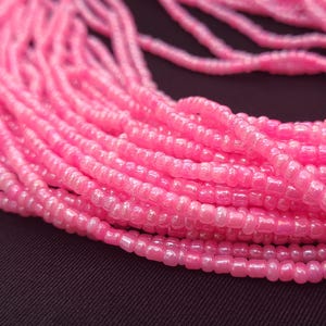 Pink 3mm glass seed beads tie-on waist bead. Gifts for her